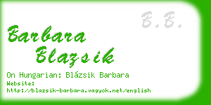 barbara blazsik business card