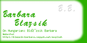 barbara blazsik business card